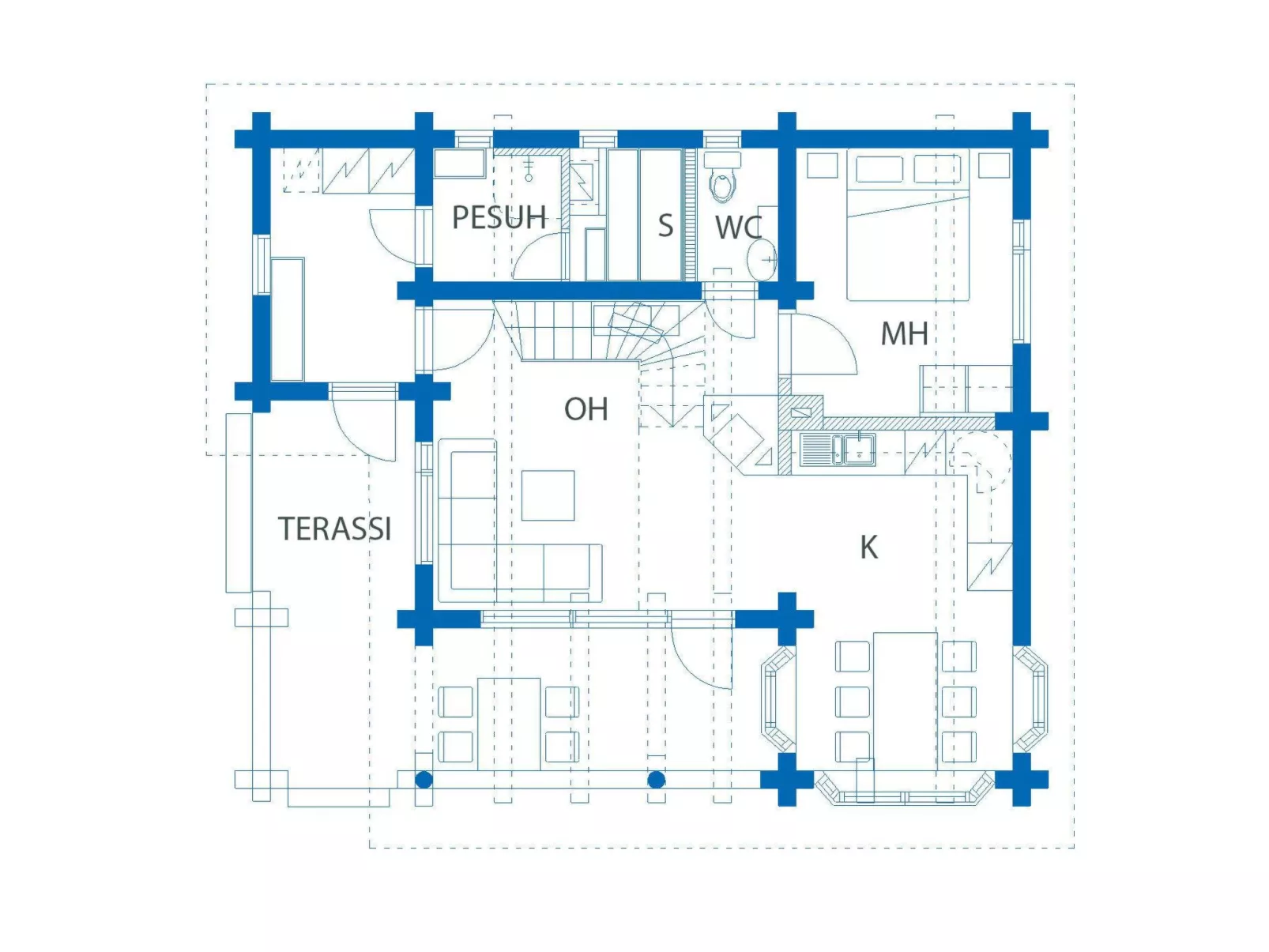 Villa tunturitervakko-Dedans