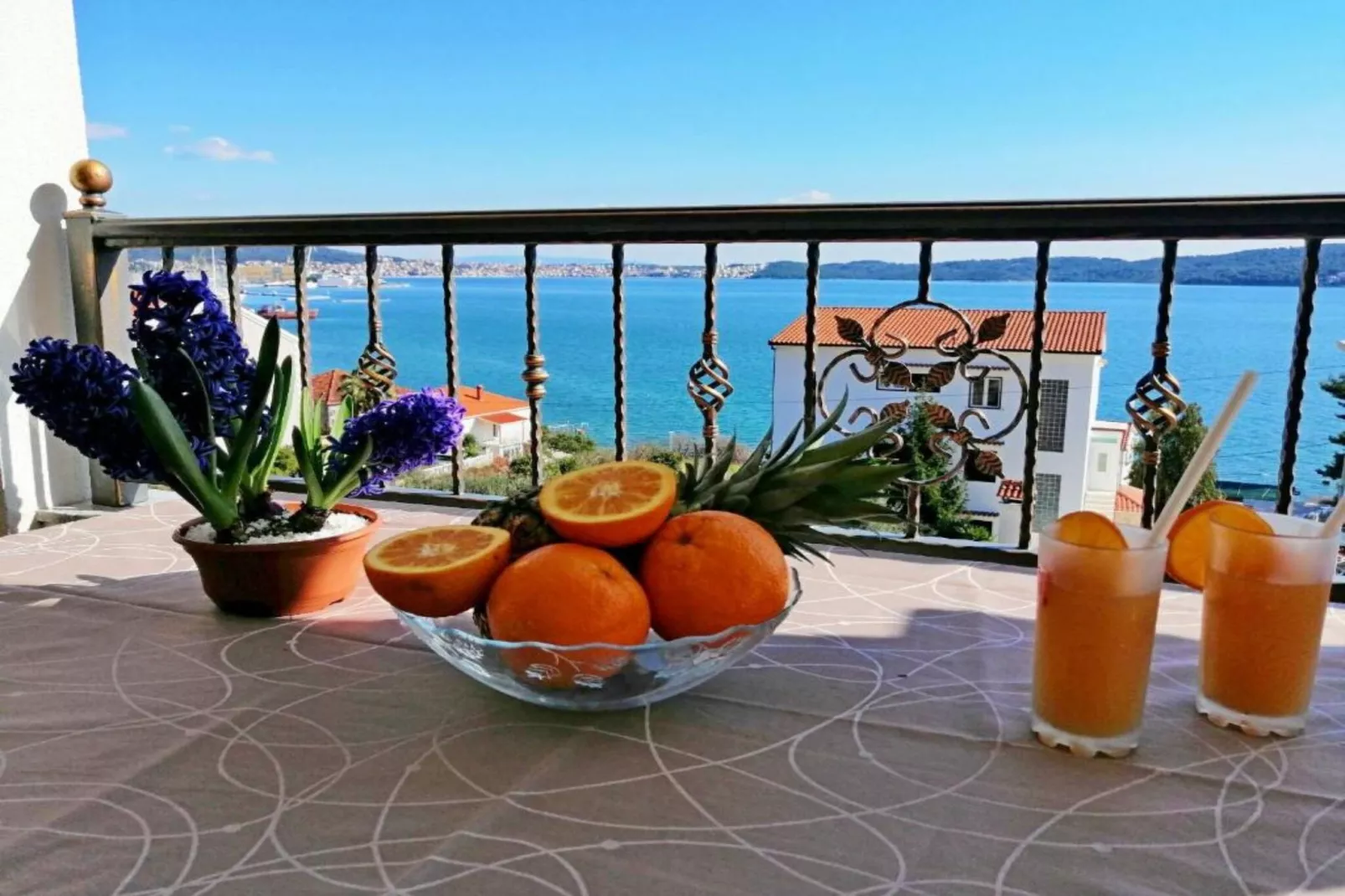 Apartment Libe with Sea View Trogir - Two Bedroom Apartment with Balcony-Terrace balcony