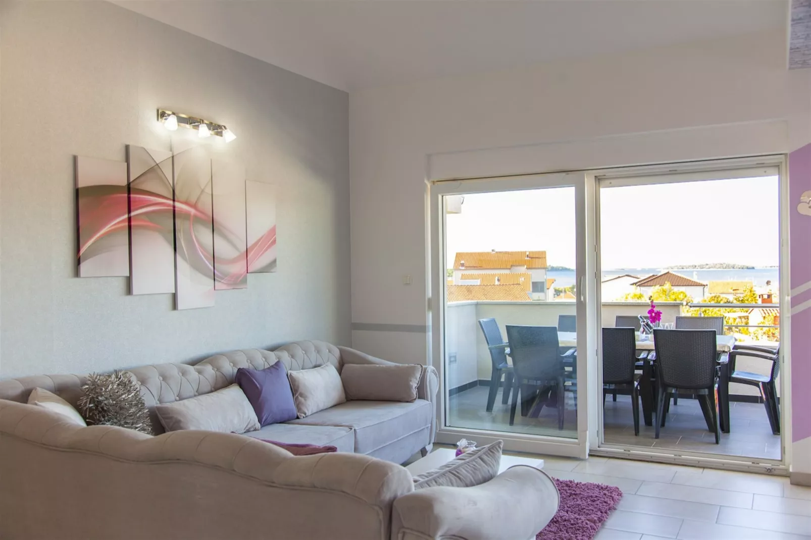 Sea view Villa Brodarica-Wohnzimmer