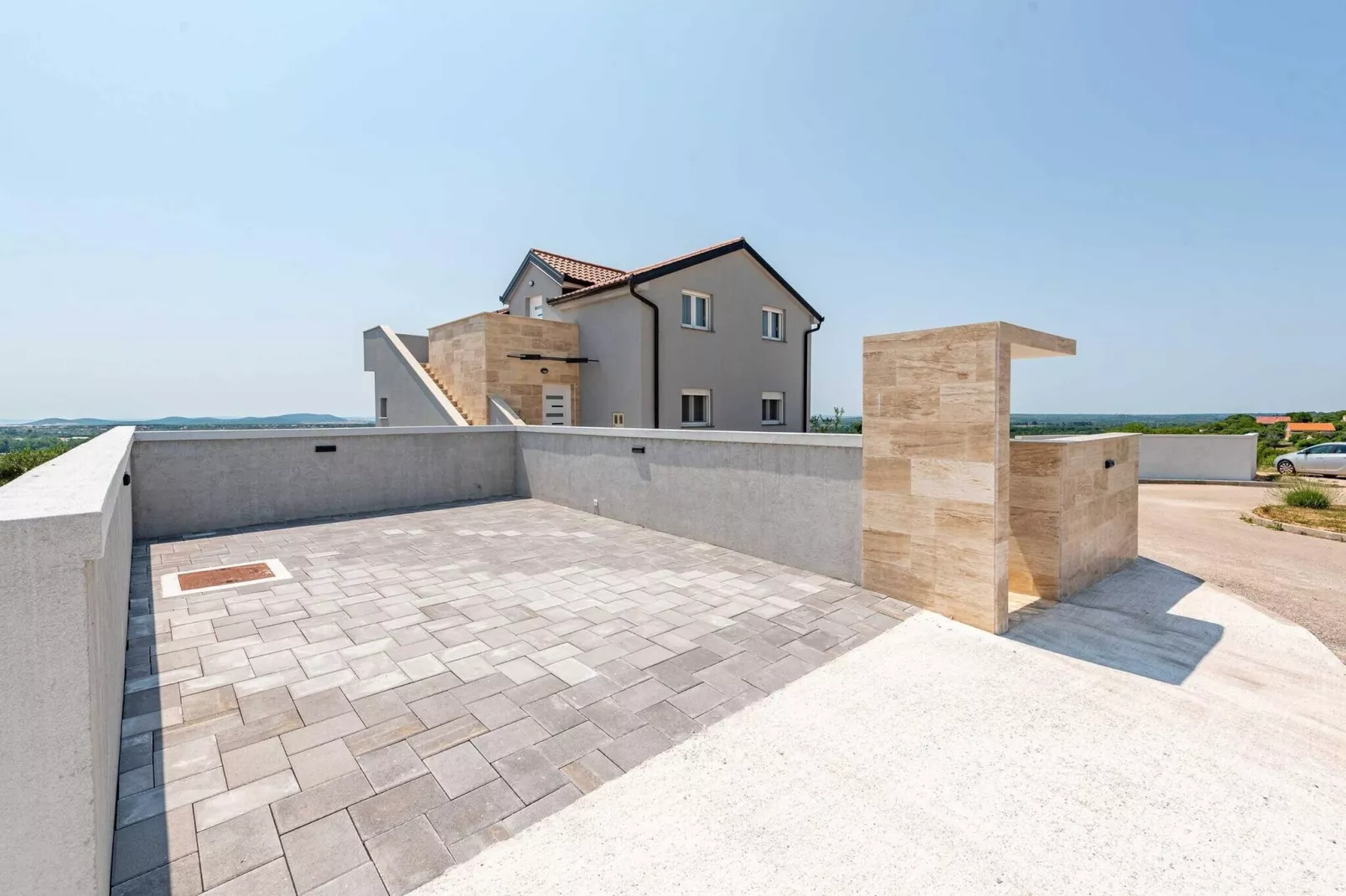 Villa Pezer with heated pool & sauna-Extérieur été