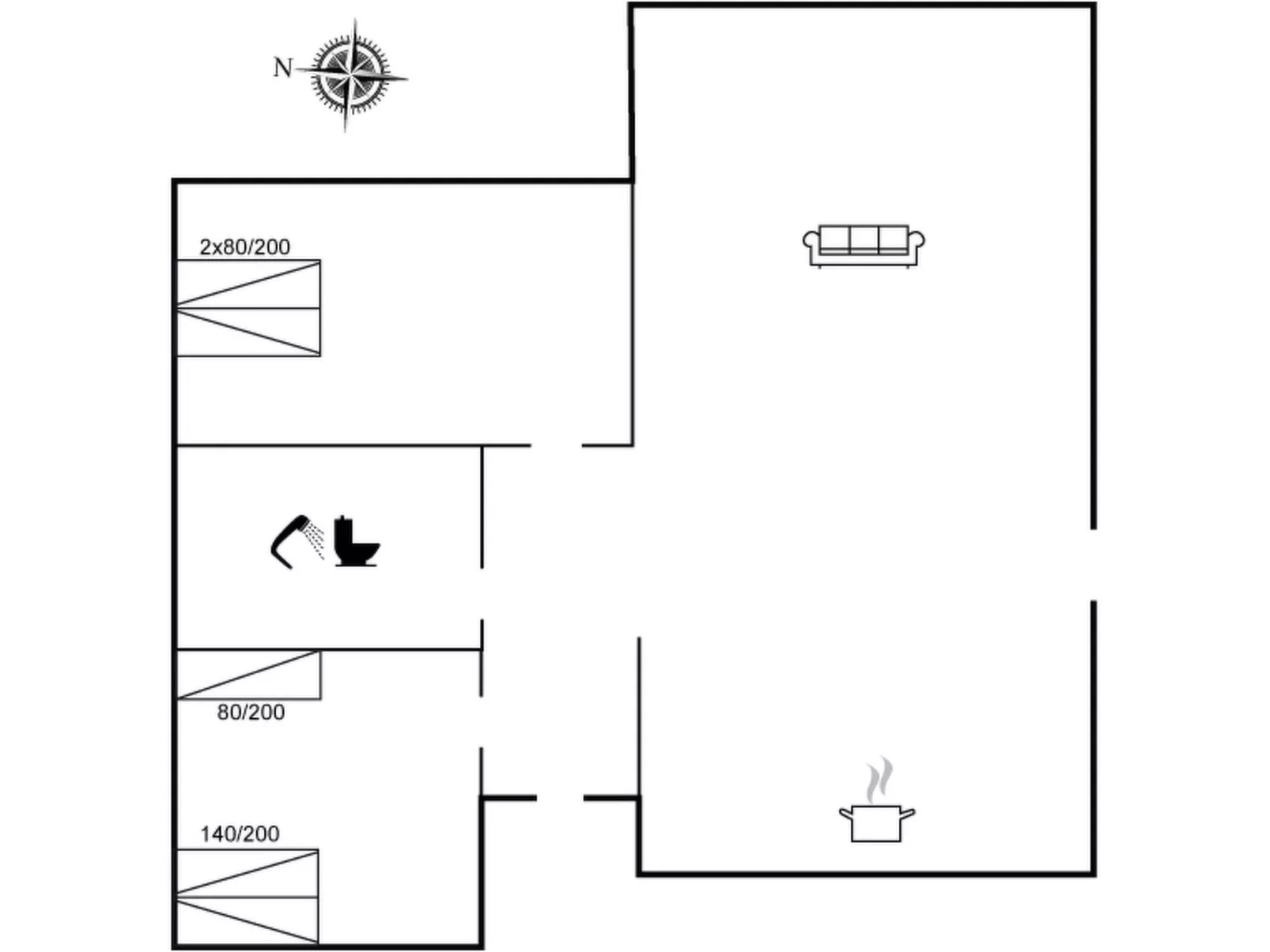 "Gulborg" - 25m from the sea-Dedans