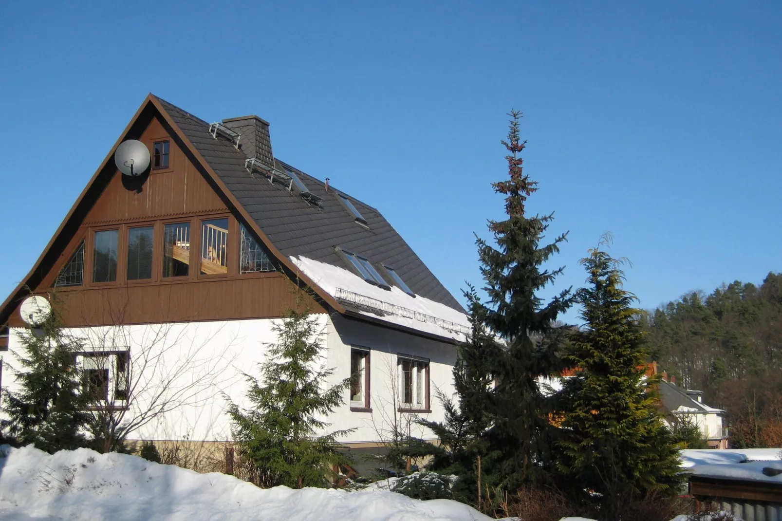 Ferienwohnung mit Kamin Am Waldrand-Außenbereich Winter