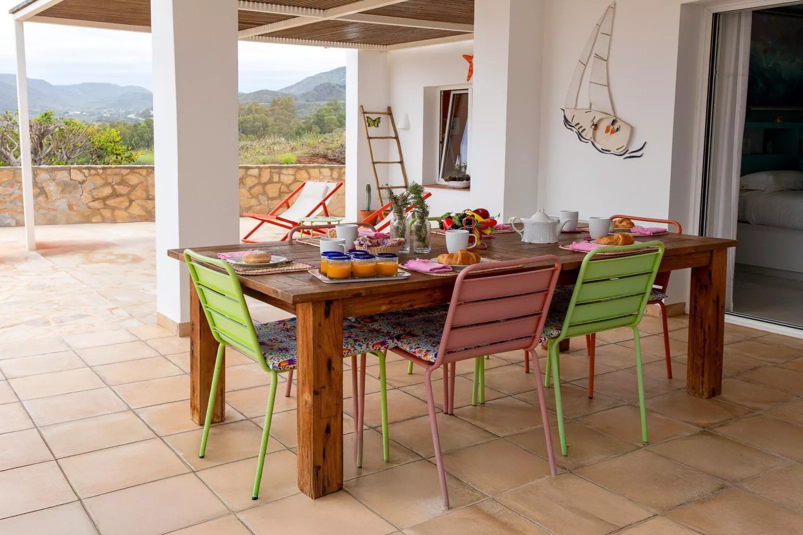 CT 385 AL - Faro's Soulrise Villa - Mojacar - Pool & Artistic Flair close to the Beach-Terrace balcony