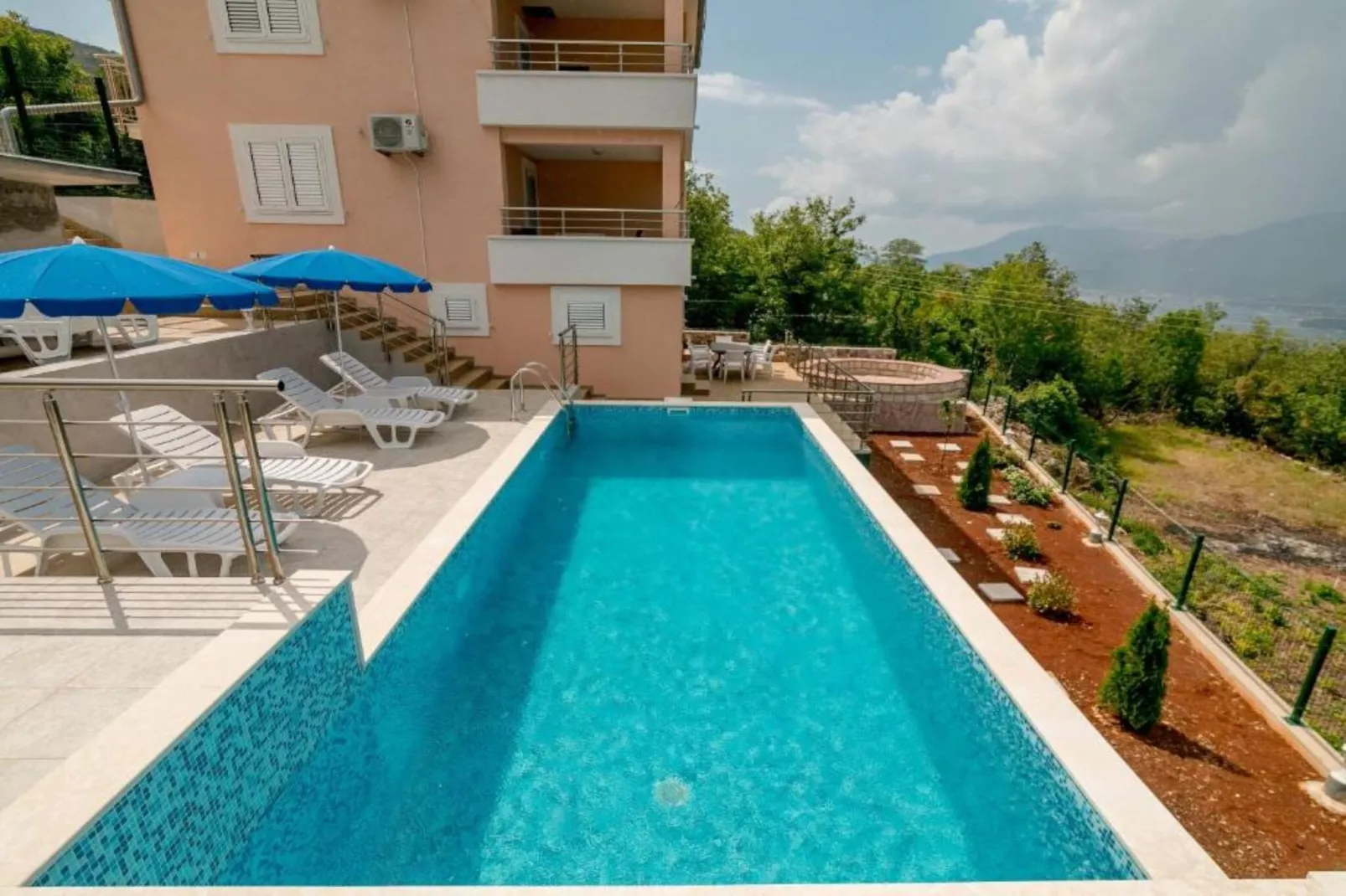 Tranquil Retreat with Private Pool in Lustica Bay - One Bedroom Apartment with Balcony and Sea View 2-Swimming pool