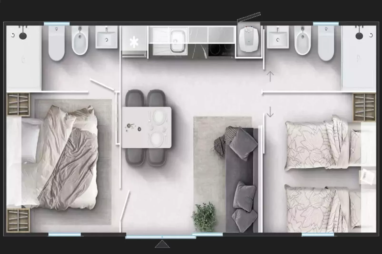 Mobile Homes Strasko Novalja Olive 34 qm für 5 Pers-Plan
