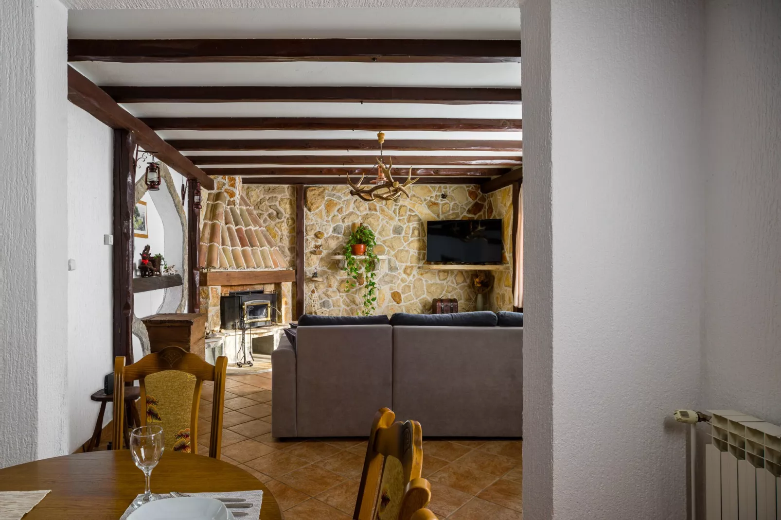 Villa Olea with private heated pool-Salon