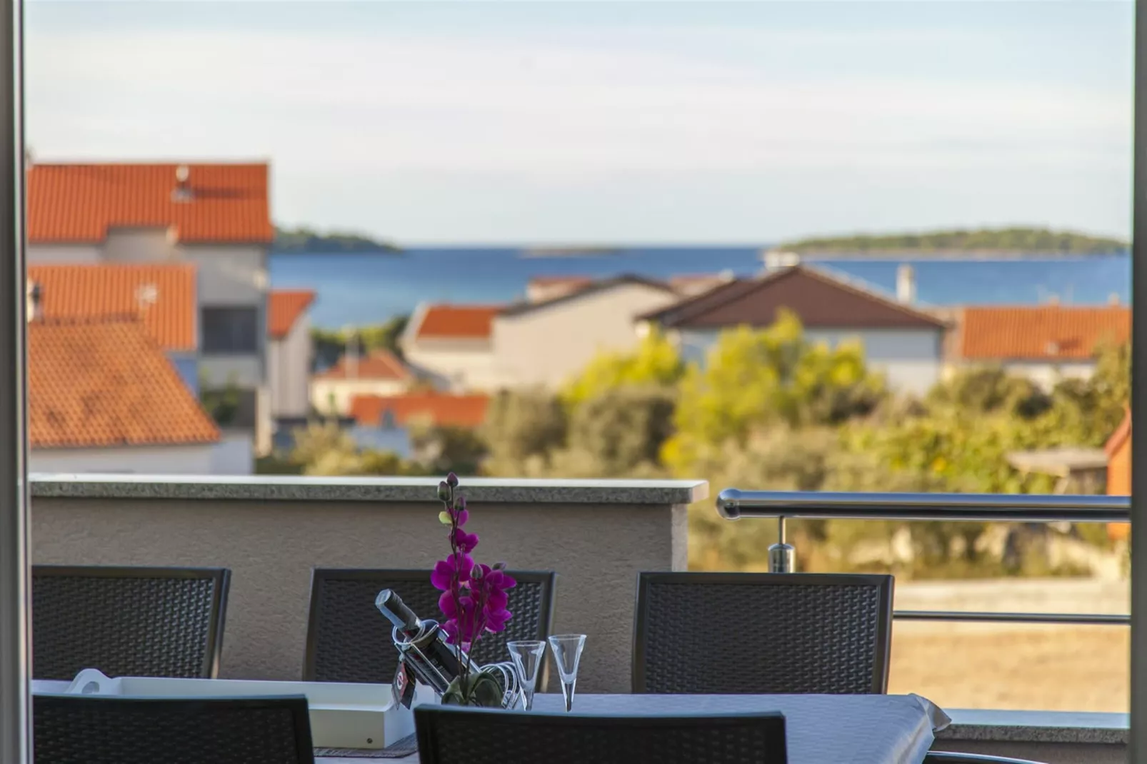 Sea view Villa Brodarica-Aussicht Sommer