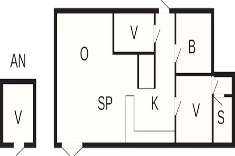 Family cottage for eight guests - Floor plan