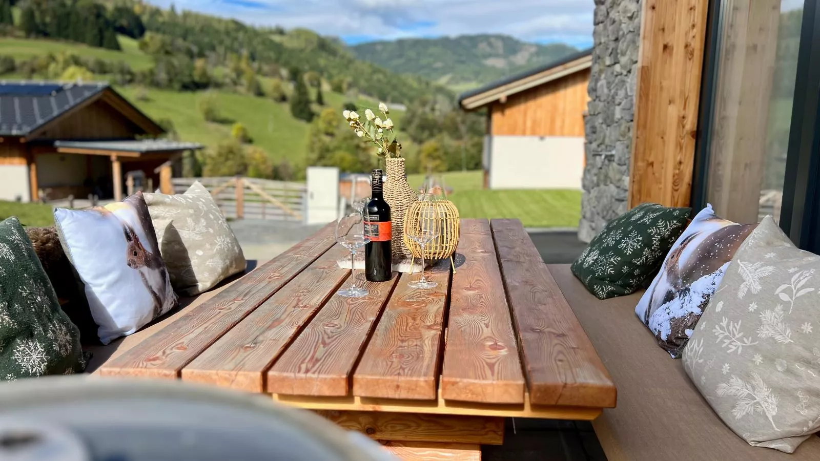 Almchalet Alpenglück-Terrasse / balcon