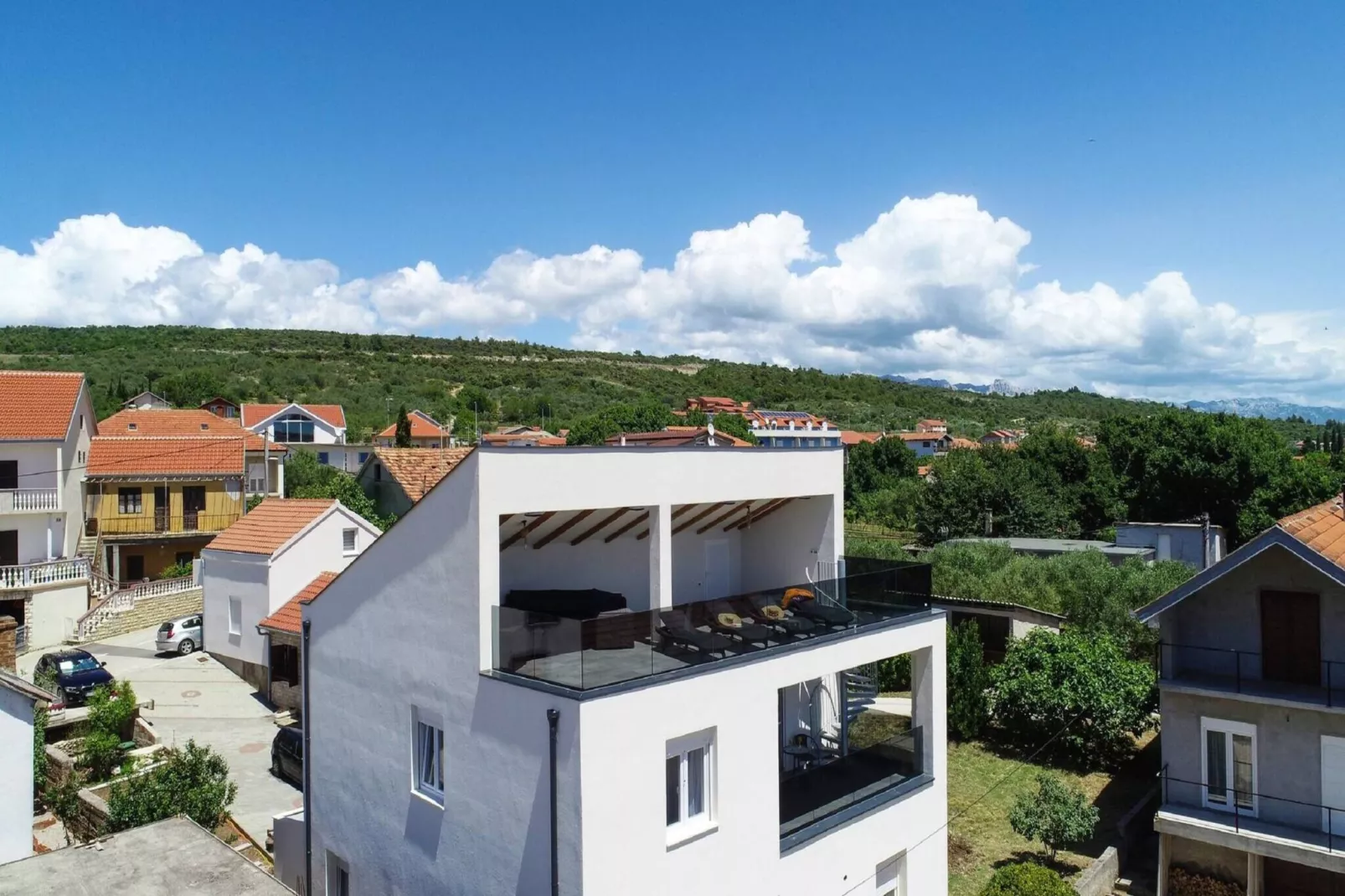 Sea view Villa Possedaria-View in summer