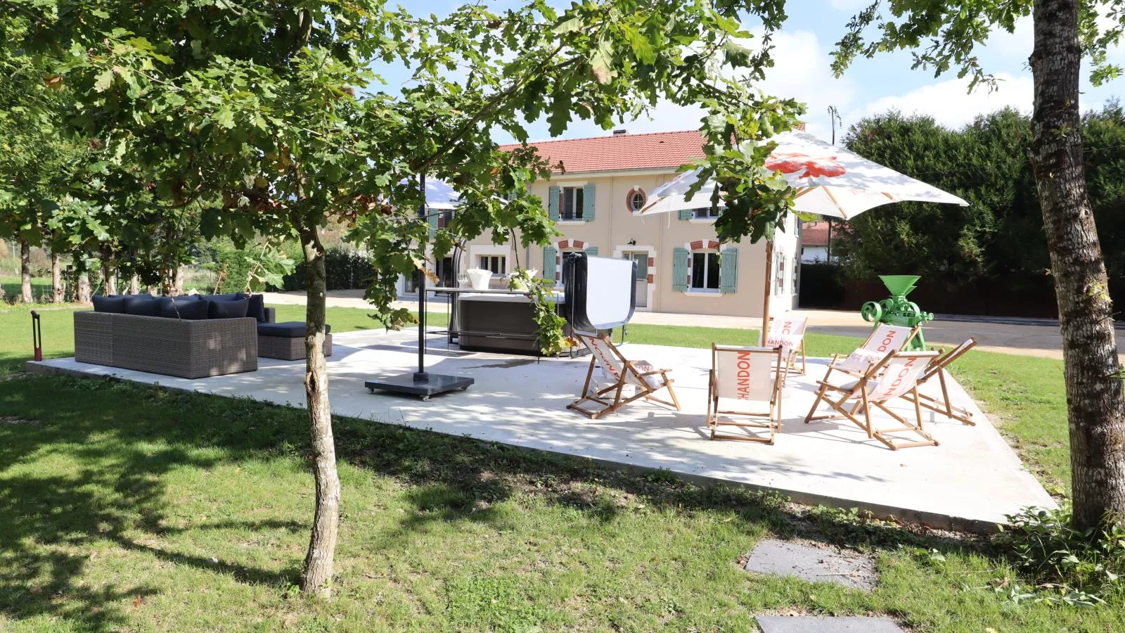 Le Moulin de Lachalade-Terrasse/Balkon