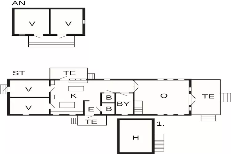 Seaside Cottage with Patio and Grill-Floor plan