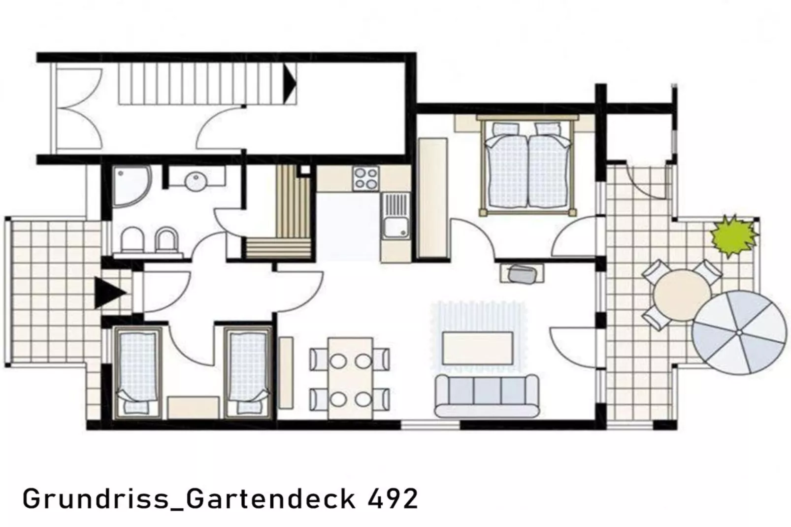Kapitänshaus Gartendeck 64 qm Nr 492-Floor plan