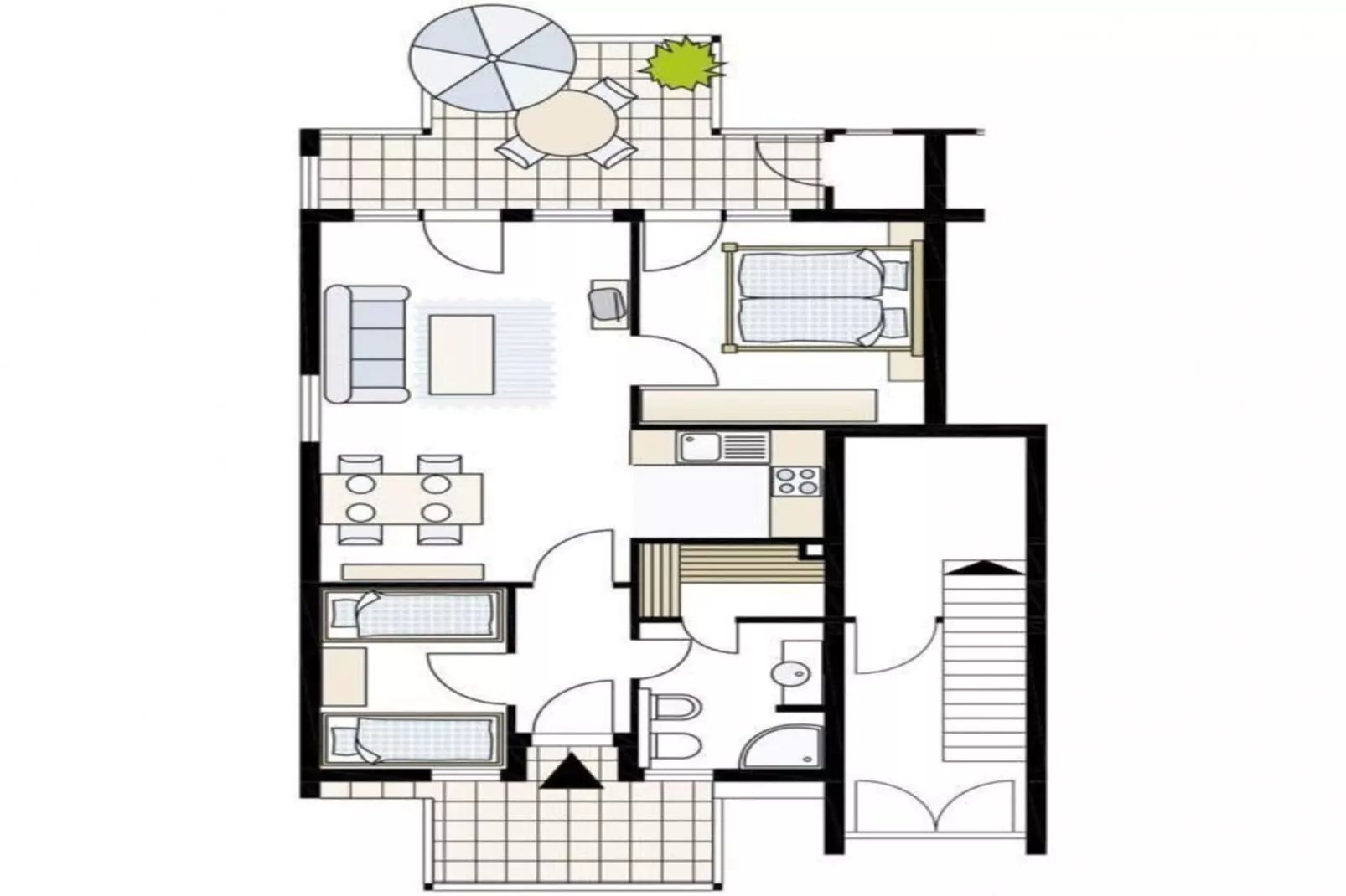 Kapitänshaus Gartendeck 64 qm Nr 451-Plan