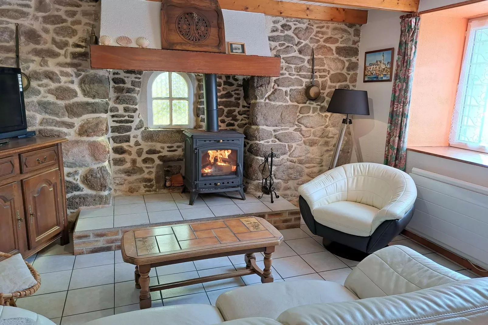 Bretonisches Steinhaus Landéda-Living room