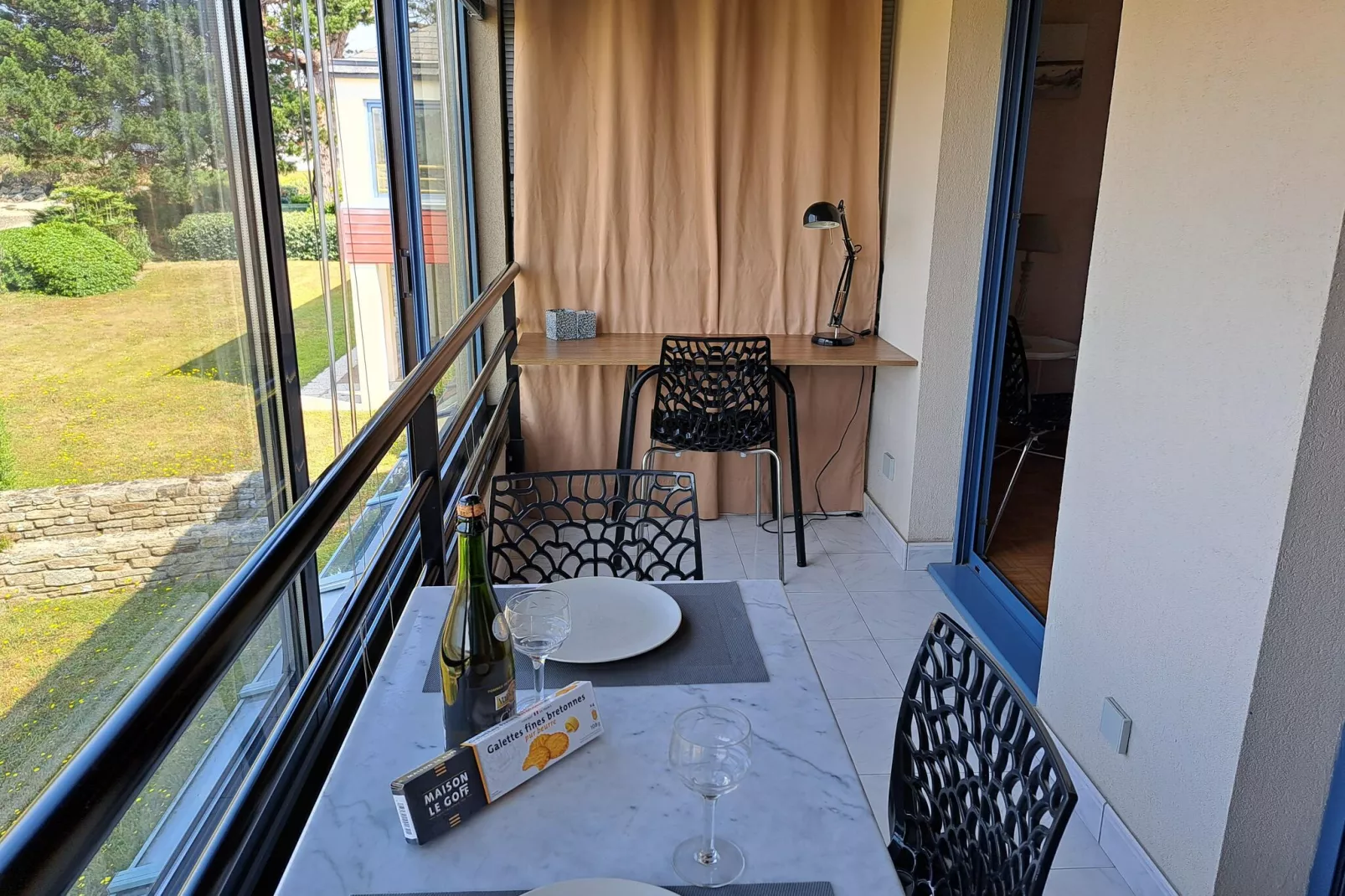 180° Panorama Meerblick Ferienwohnung Roscoff-Terrace balcony