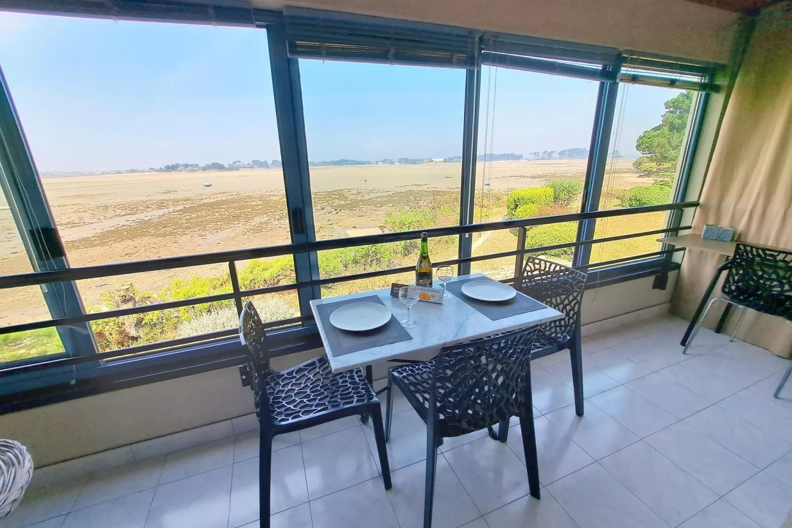 180° Panorama Meerblick Ferienwohnung Roscoff-Terrace balcony