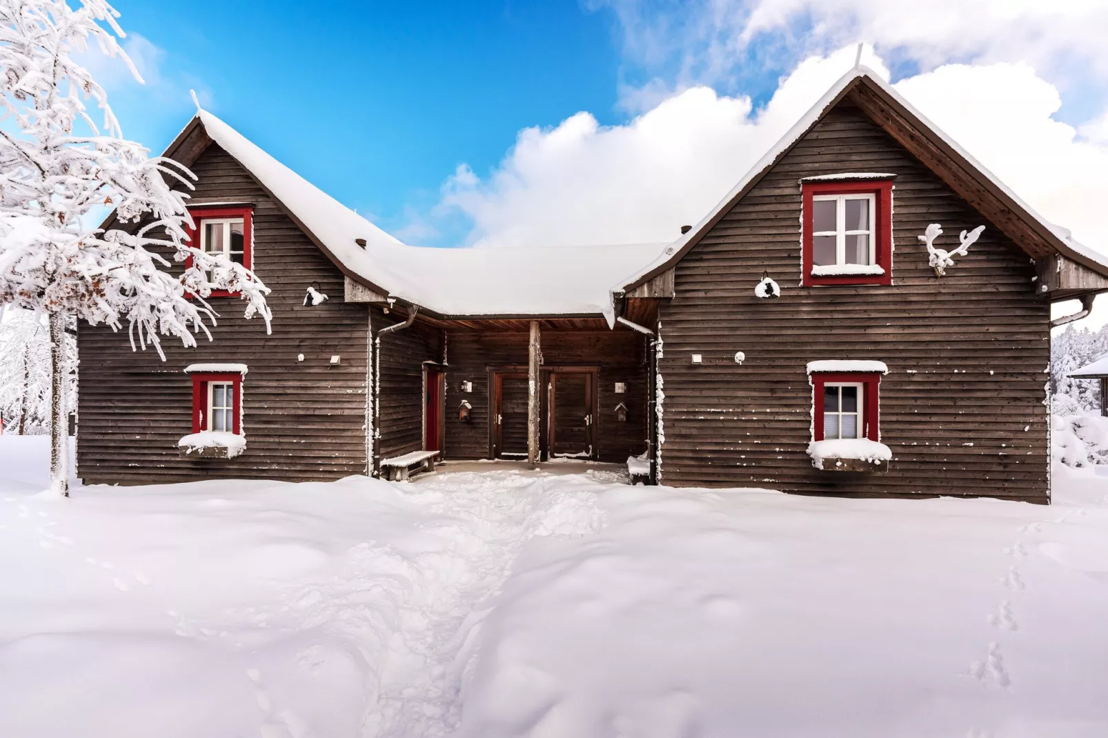 Ferienhaus Typ Premium Lodge 4 Erw 2 Kinder-Exterior winter