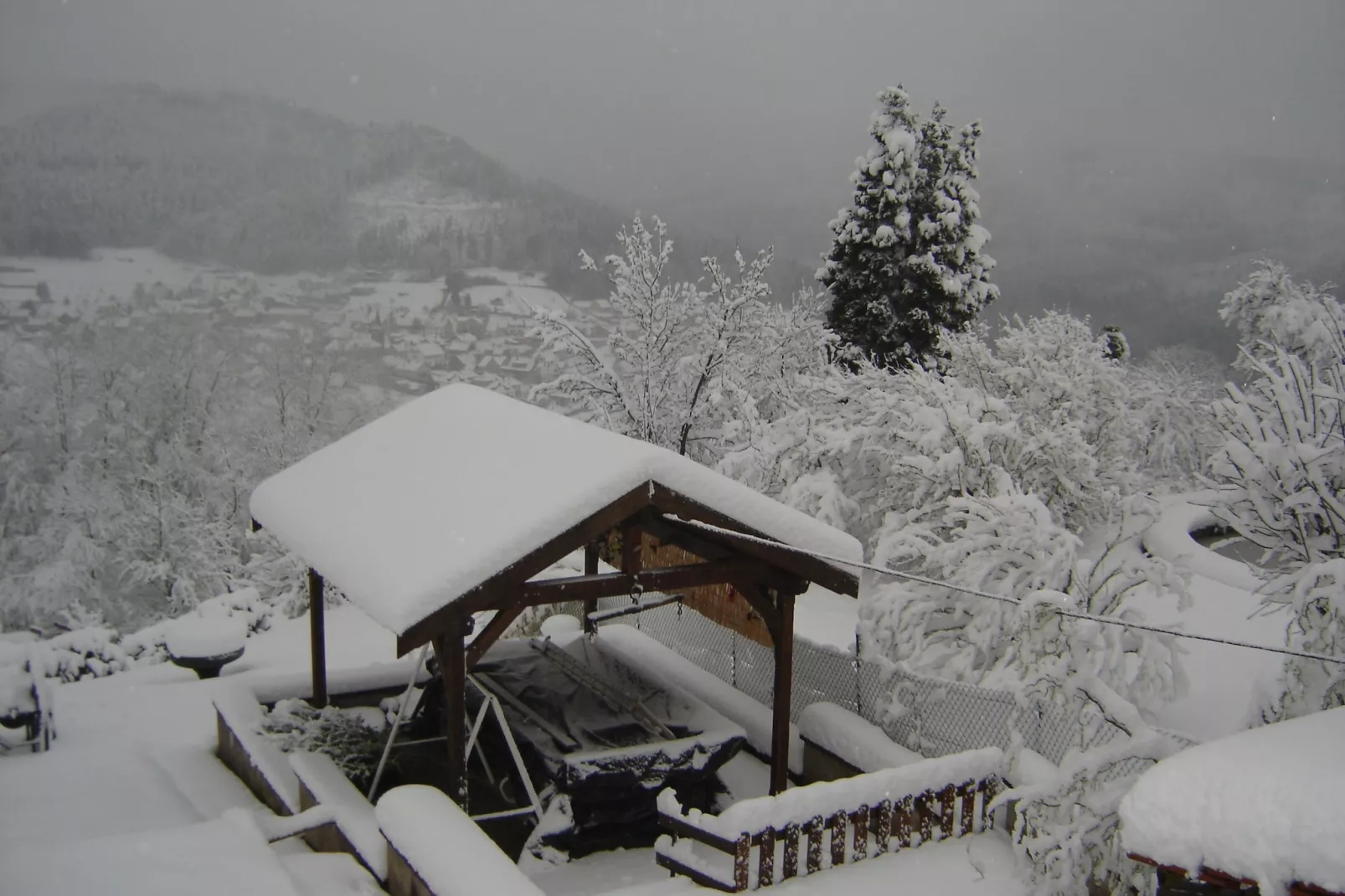 Le Gîte Fleuri-Jardin en hiver