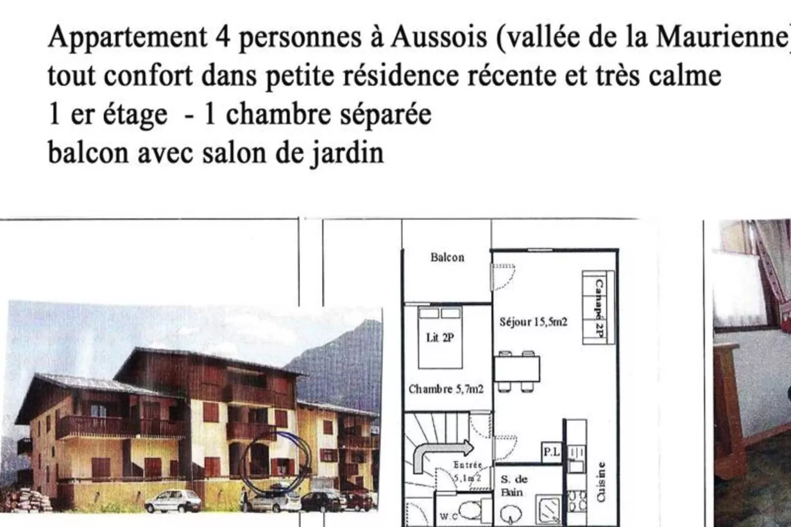Appartement 2 pièces 4 pers au centre de la station-Plan