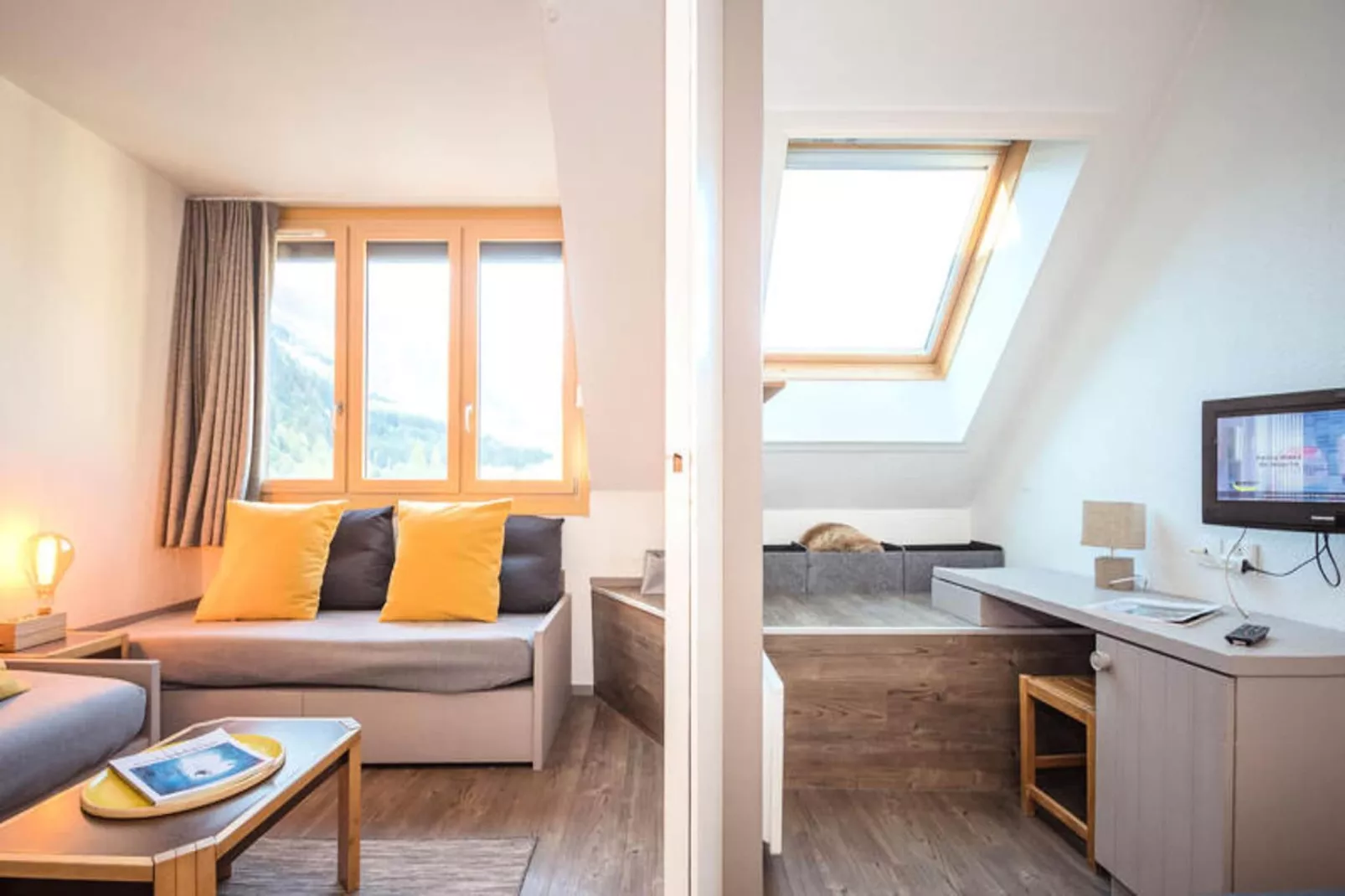 Résidence Chamois Blanc-Wohnzimmer