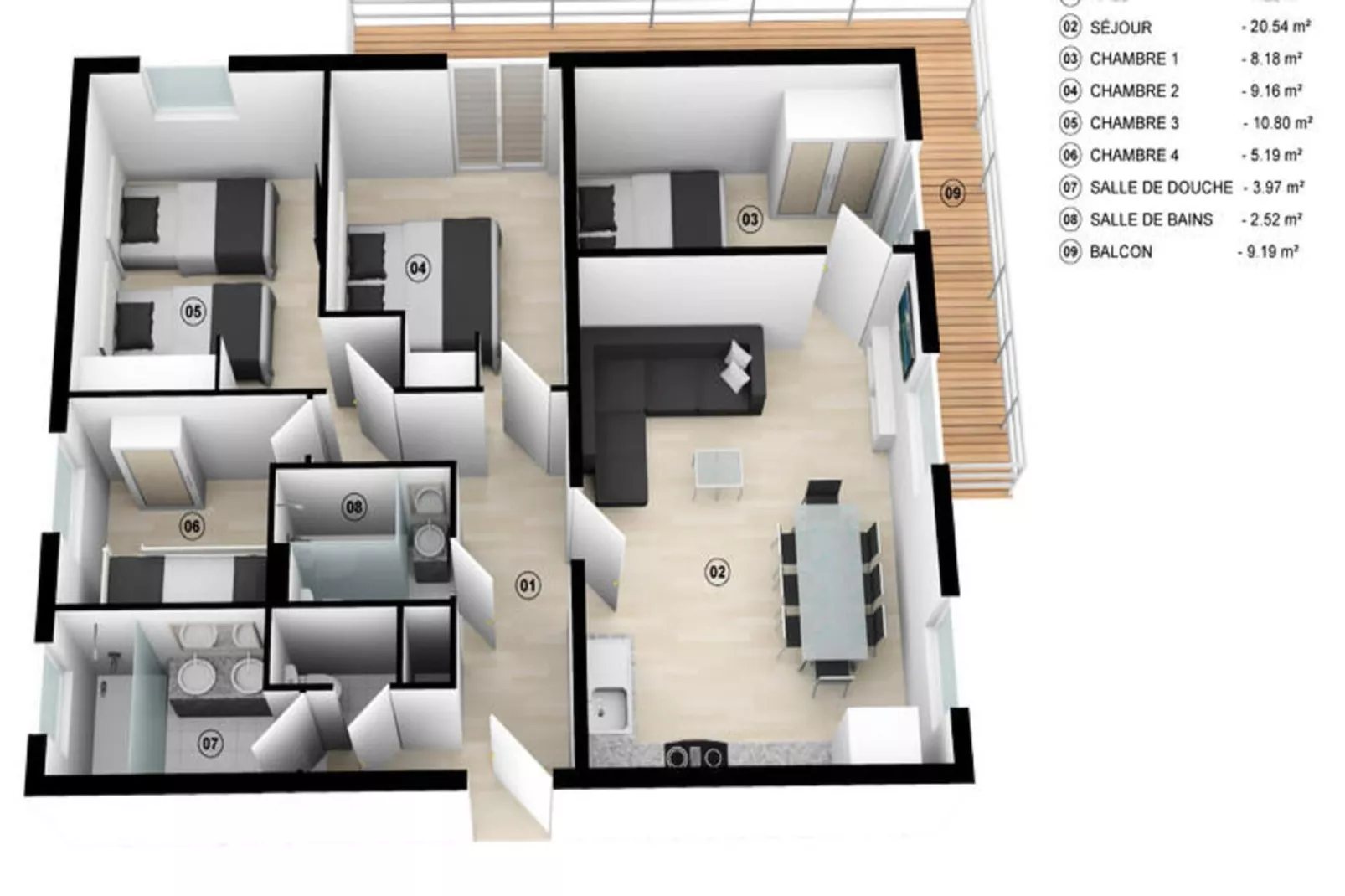 Appartements à La Clusaz-Terrasse / balcon