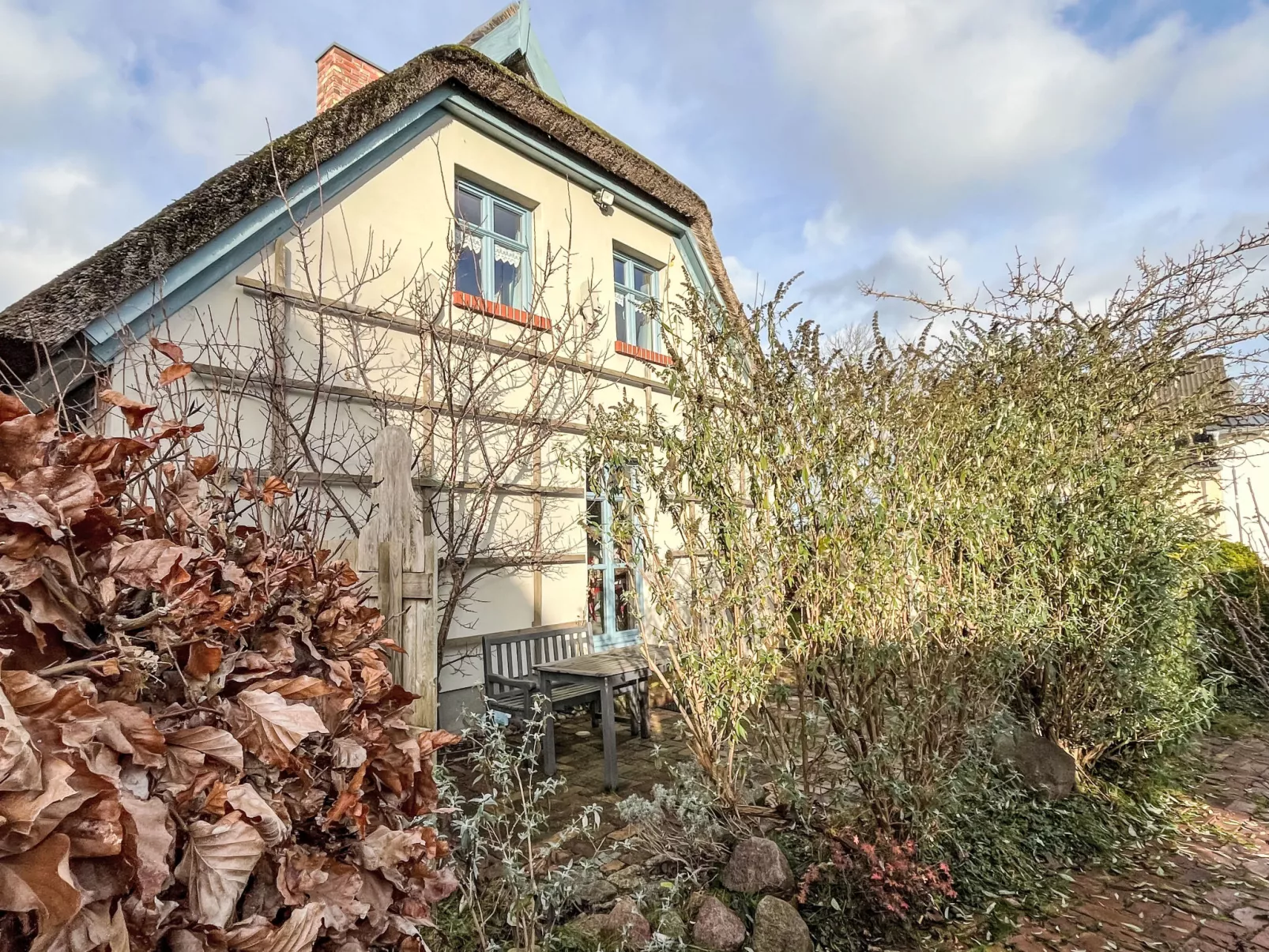 Reetgedecktes Ferienhaus Seelchen-Draußen
