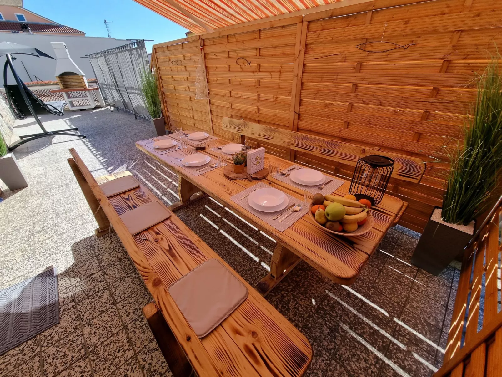Wohnung mit Terrasse und Grill in Strandnähe