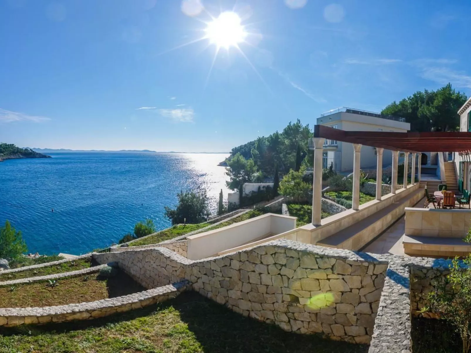 Ferienvilla "Osibova" mit Blick auf das Wasser