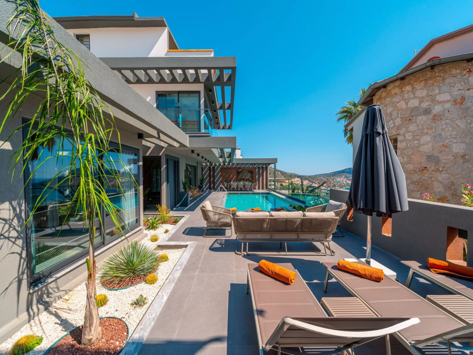 Designervilla mit Sauna Hamam Meerblick