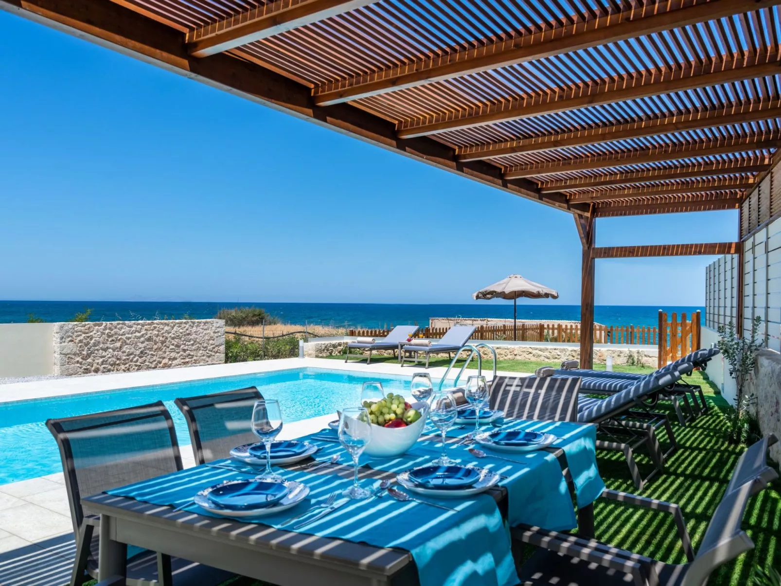 Villa am Strand in Rethymno mit privatem Pool