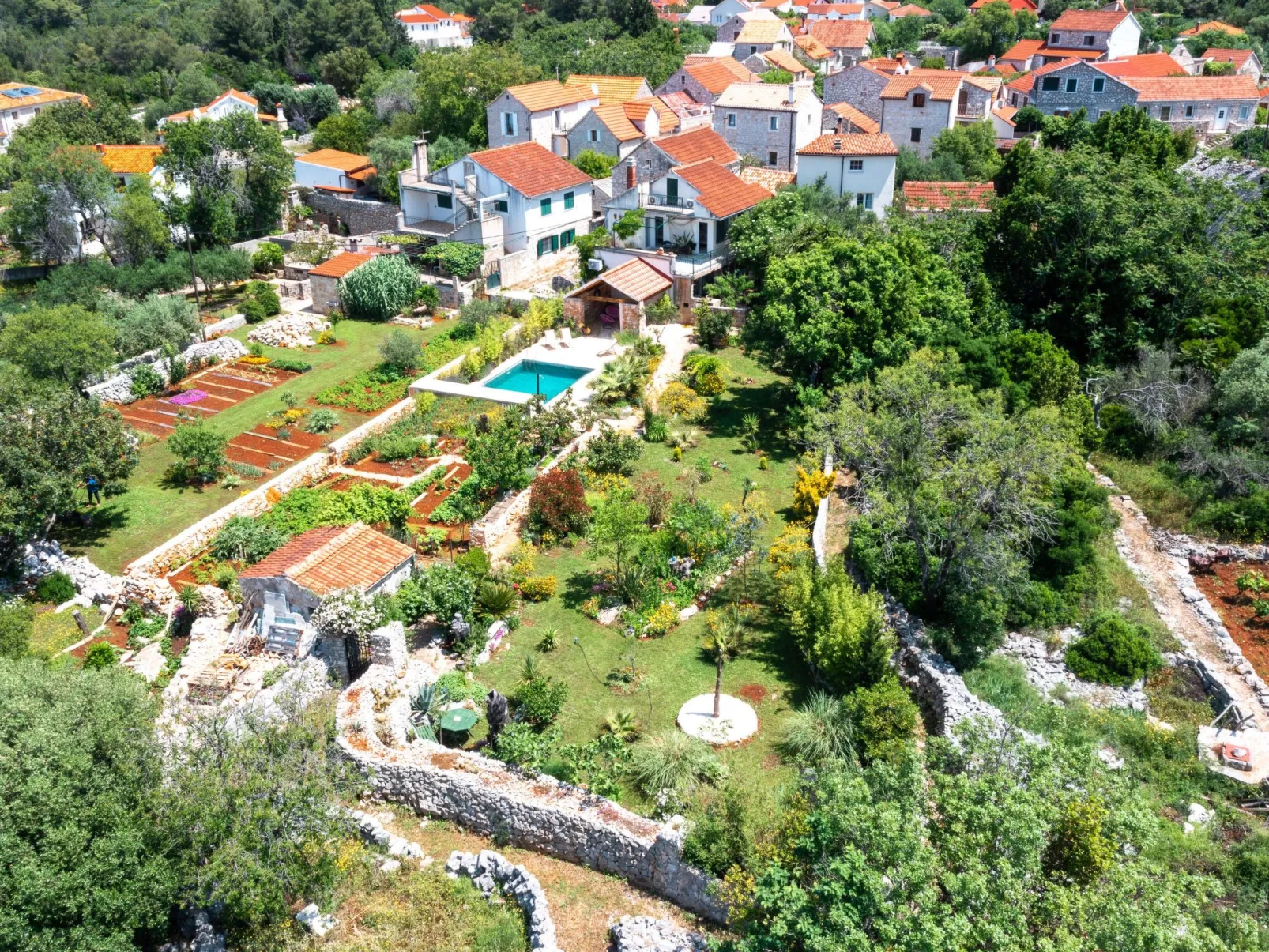 In Rudina mit Privatem Pool-Draußen