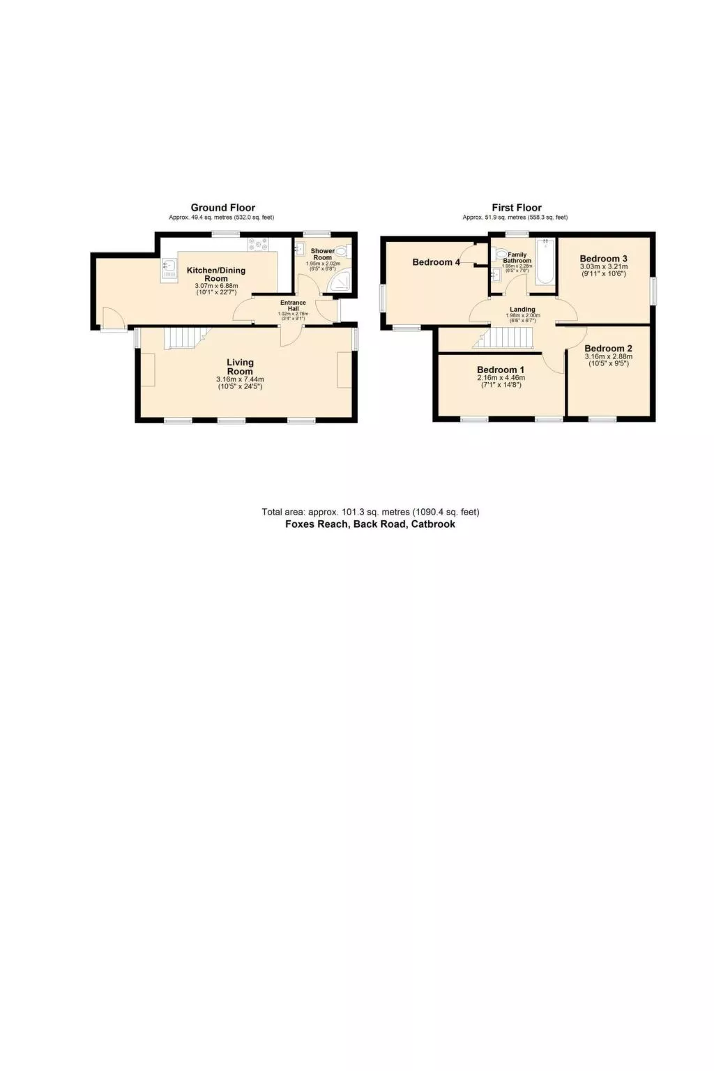 Cottage "Foxes Reach" mit Whirlpool-Dedans