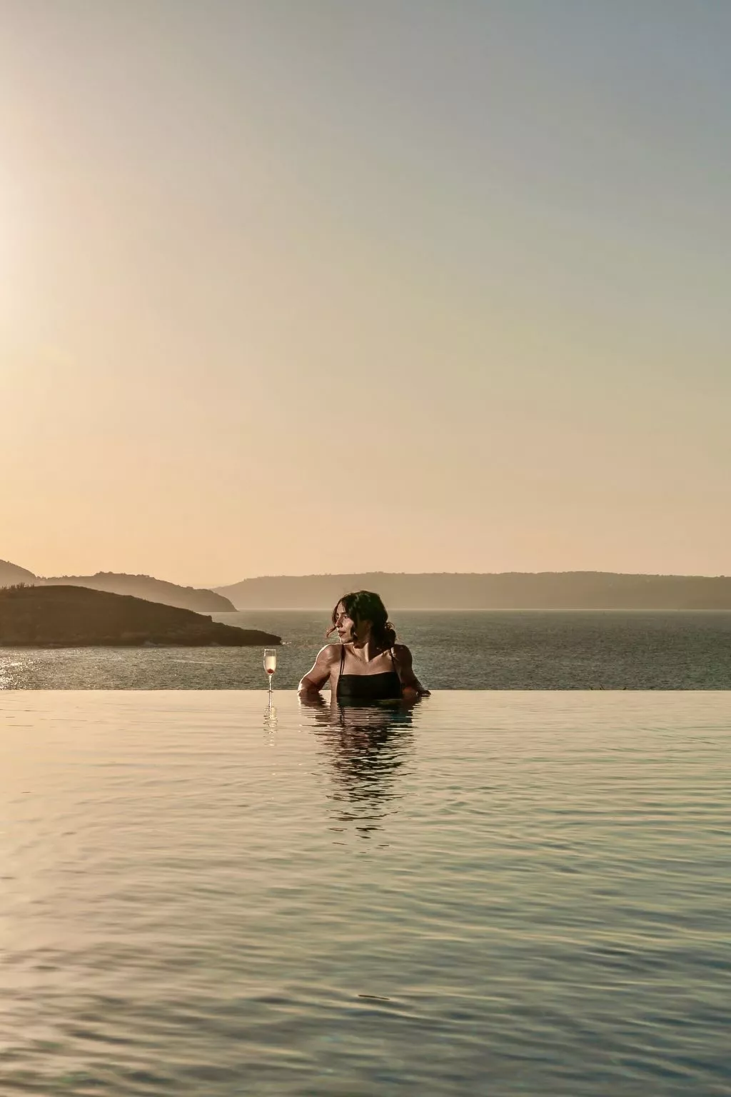 Anemos Villa Ferienhaus Aussicht Gemütlicher beheizter Pool-Outside