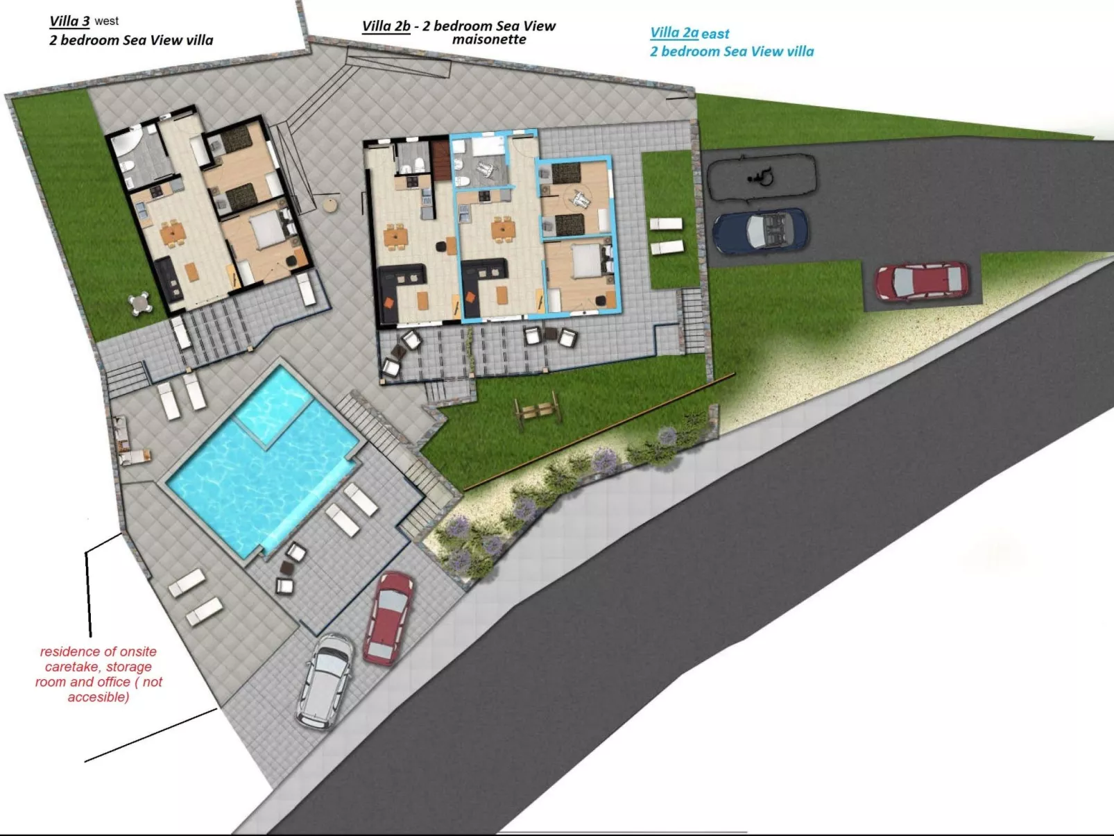 Zax Meerblick Villen mit Pool und 8 Schlafzimmern dom-Inside