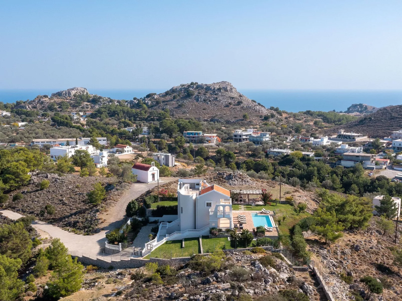 Villa Kamos in Archangelos-Outside