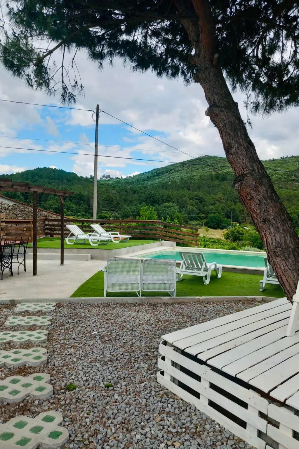 Weißes Haus in Douro Weinberge-Draußen