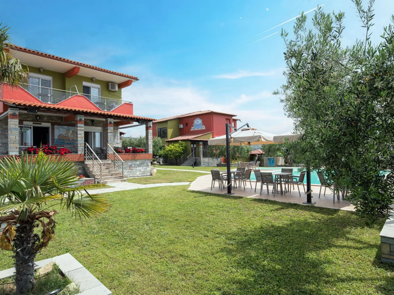 Modernes Studio für 3 Personen, Pool- und Gartenblick