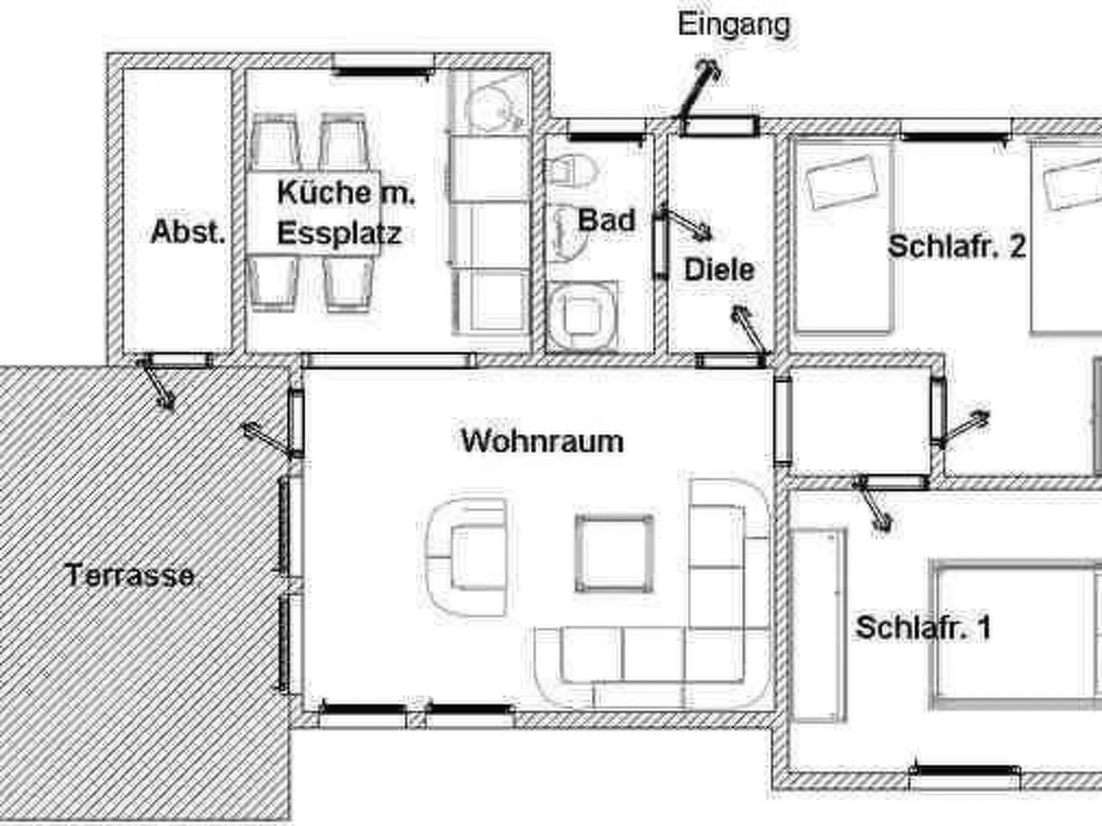 In Burhave mit Terrasse und Grill-Drinnen