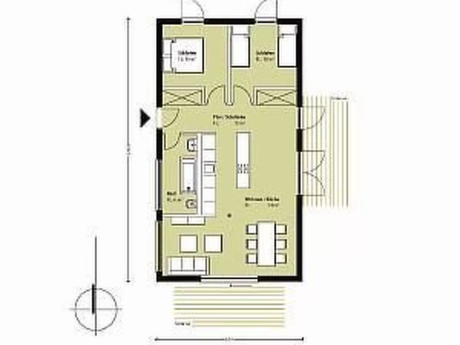 Strandnahes Ferienhaus mit Terrasse und Stellplatz-Drinnen
