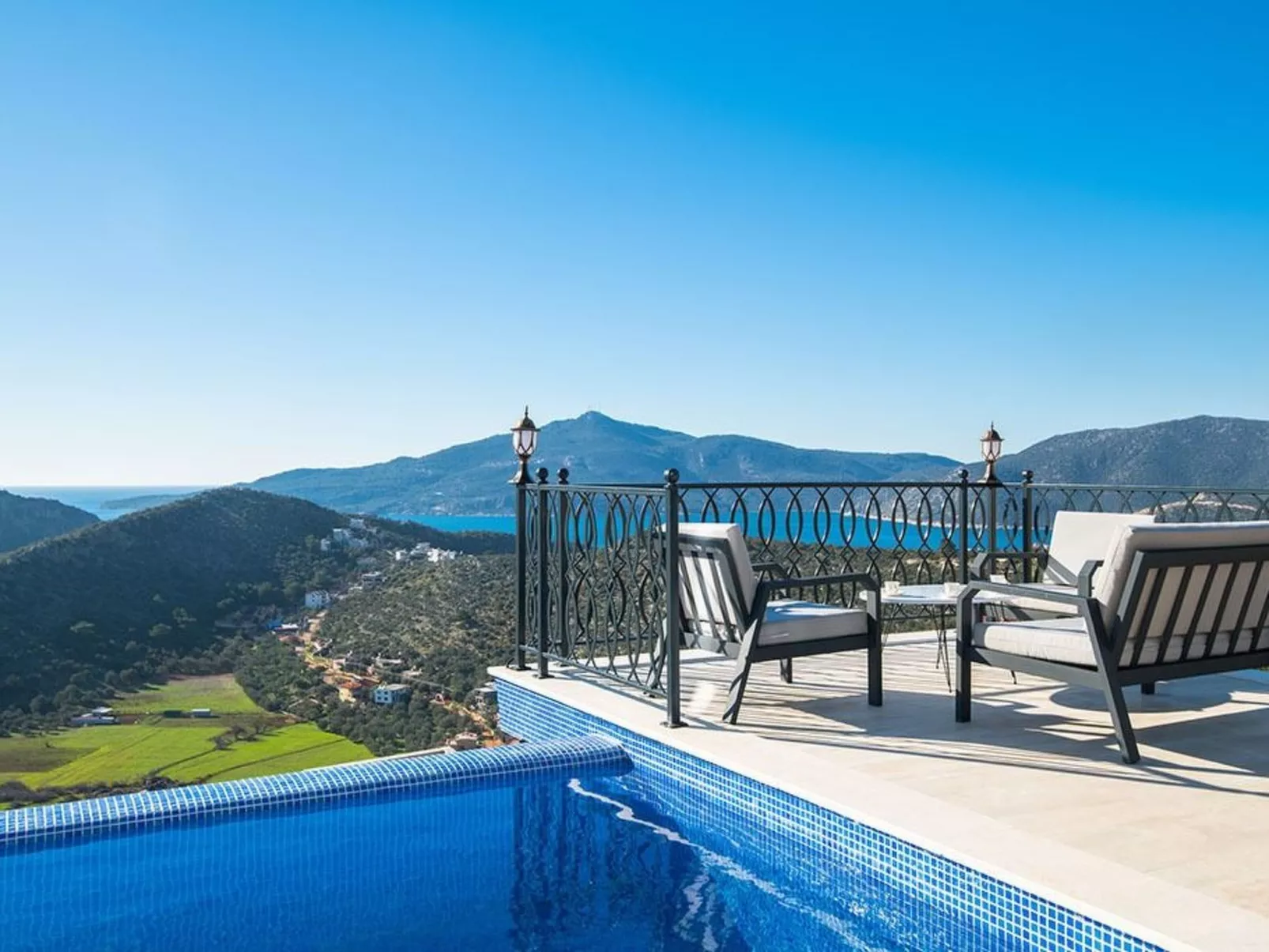 Villa Starline 1 mit Meerblick in Antalya-Kalkan-Drinnen