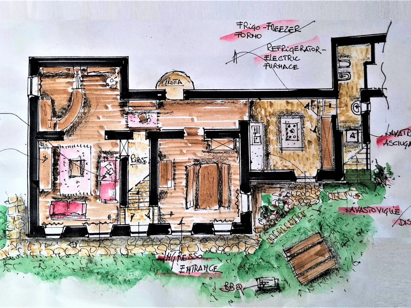 Charmantes Bauernhaus in Penna San Giovanni-Dedans