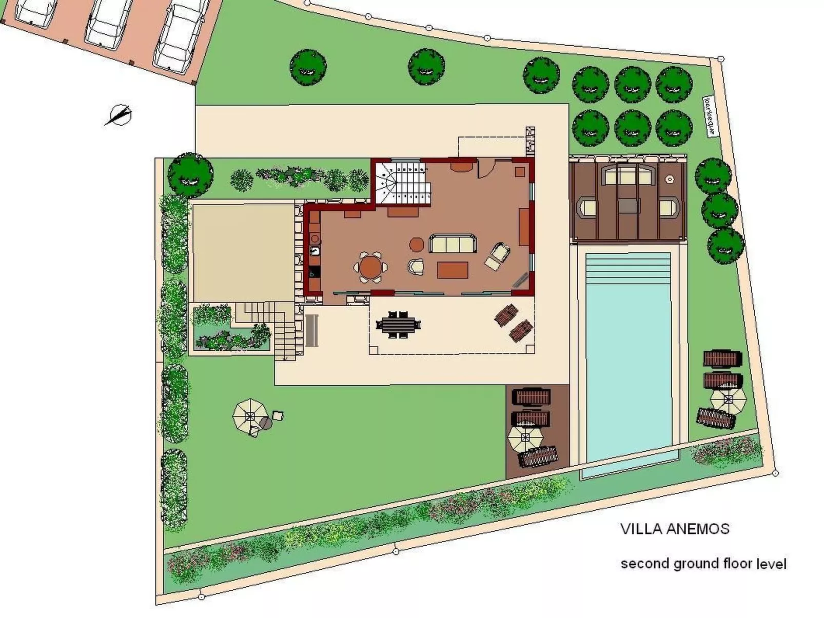 Anemos Villa Ferienhaus Aussicht Gemütlicher beheizter Pool-Inside