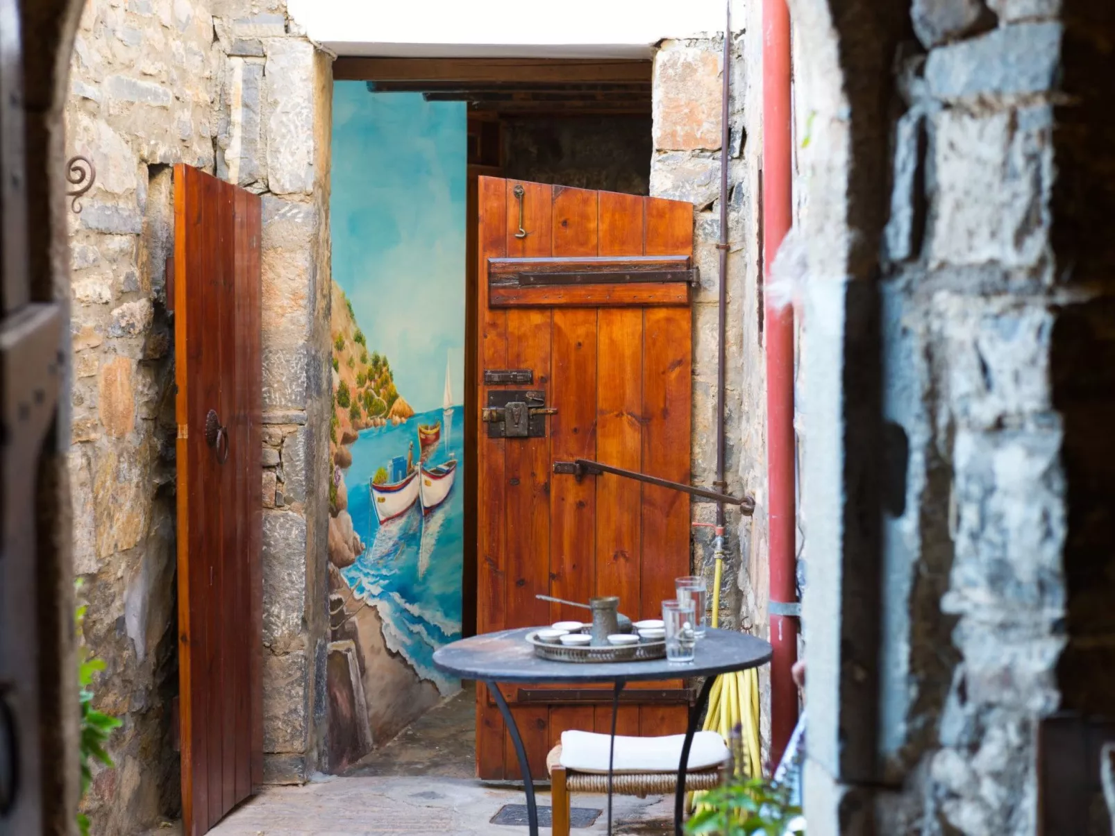 Authentisches Kreta Elounda Haus mit Meerblick Margarita-Drinnen