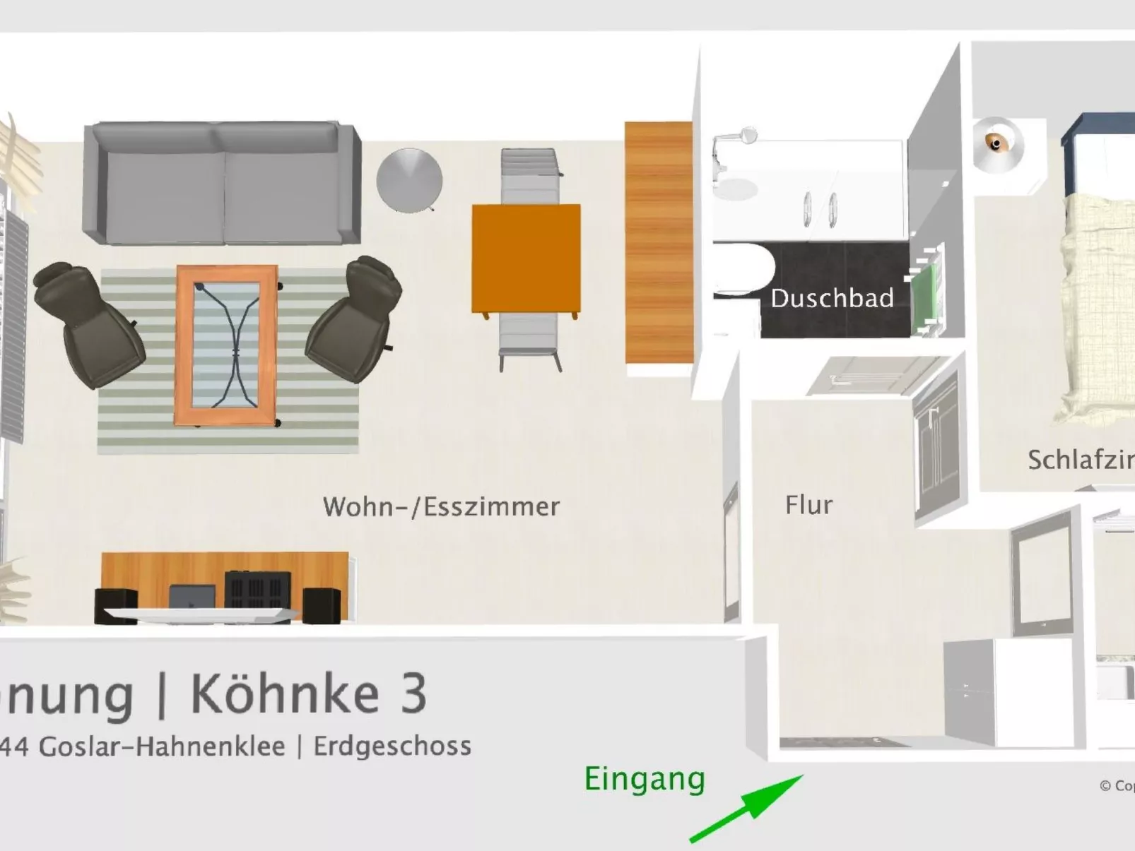 Ferienwohnung für 2-3 Personen-Drinnen
