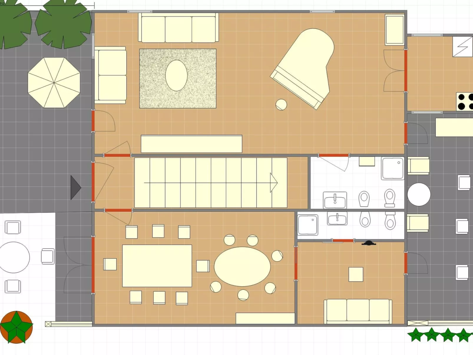 Haus der Musik 270m Veranda, Garten und Pool-Inside