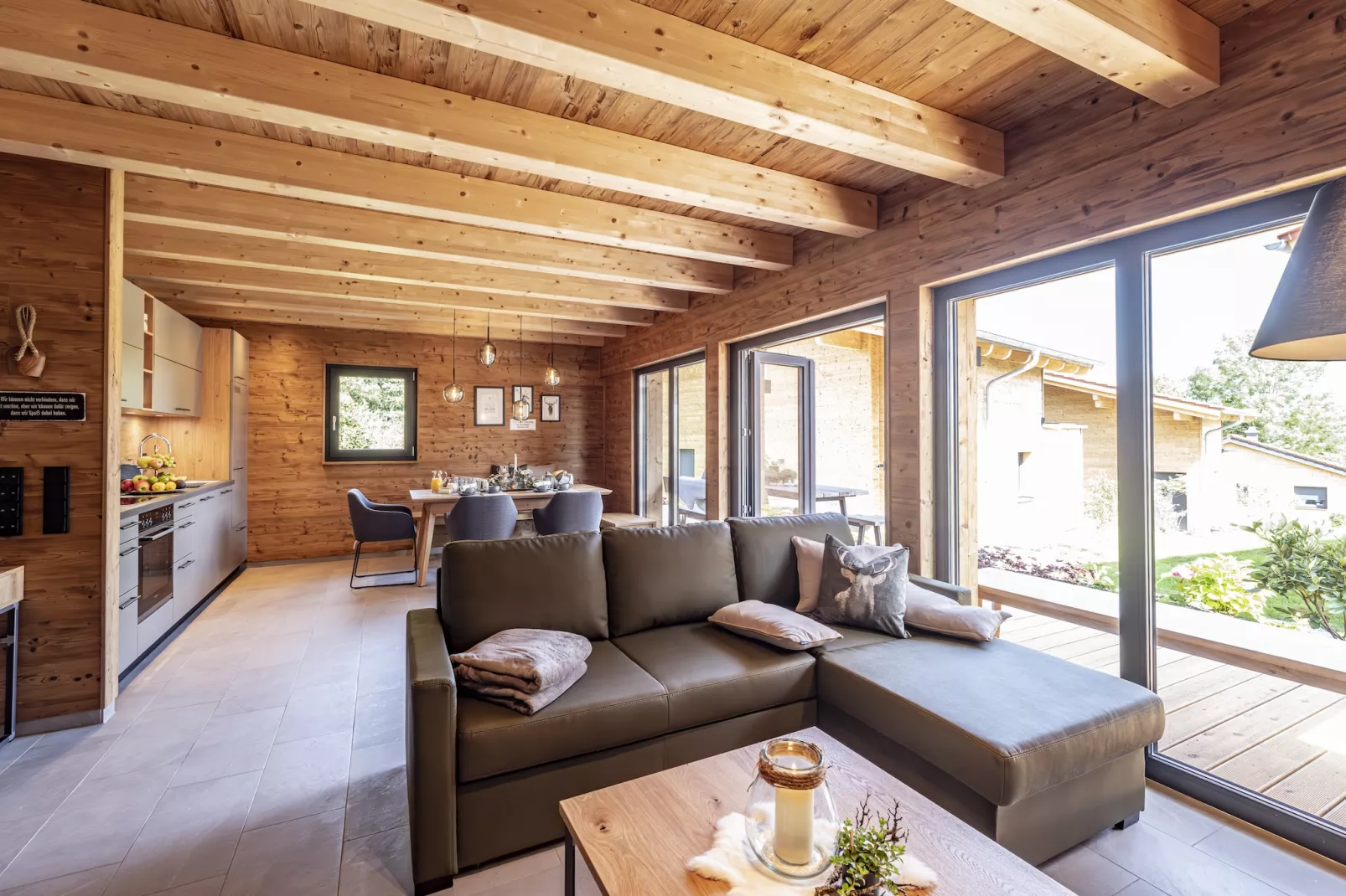 Chalet mit Sauna-Wohnzimmer