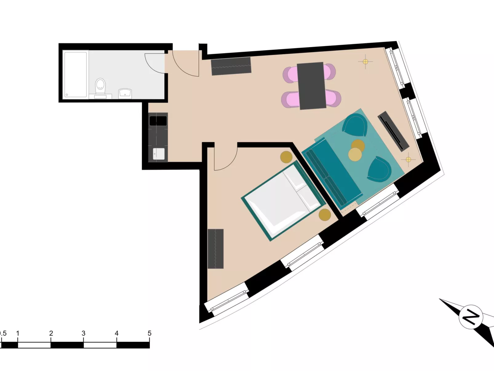 Bank House Apt.XL105-Drinnen