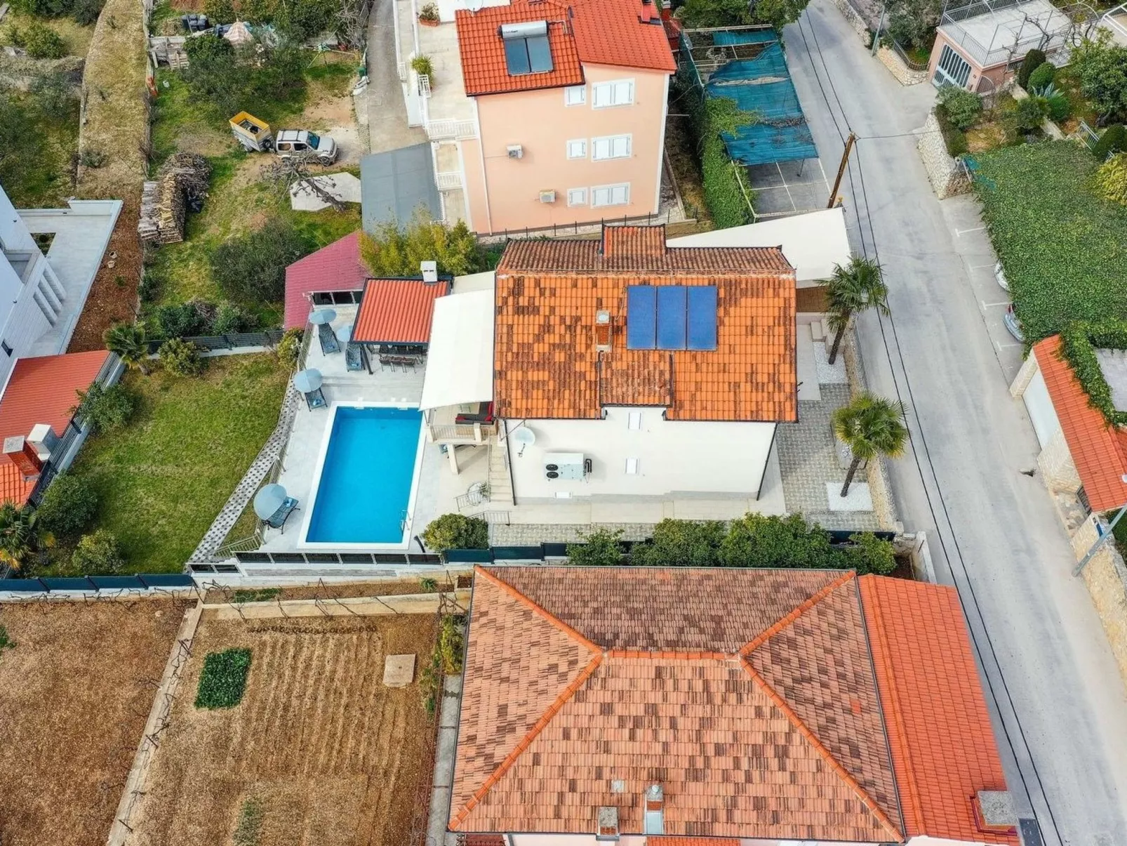 Villa Urban in Trogir mit privatem beheiztem Pool-Dehors