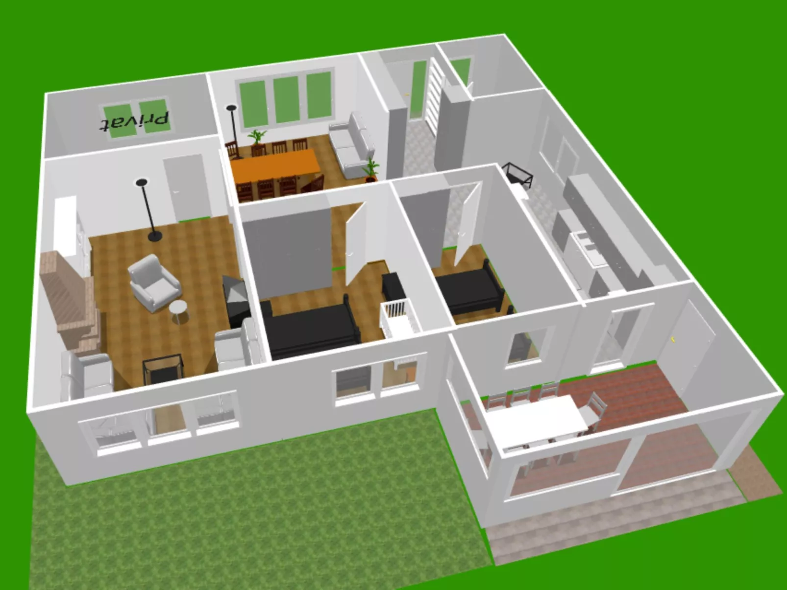 Familienfreundliches Ferienhaus mit großem Garten-Dedans